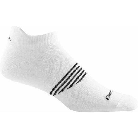 Darn Tough Mens Element No Show Tab Lightweight Athletic Socks - Clearance  -  Medium / White