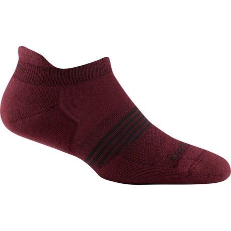 Darn Tough Womens Element No Show Tab Lightweight Athletic Socks - Clearance  -  Large / Burgundy