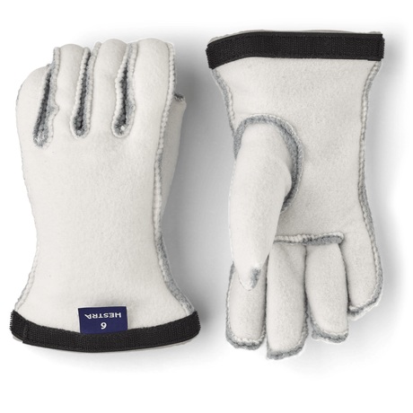 Hestra Army Leather Heli Junior Ski Glove Liners  -  3 / Off White