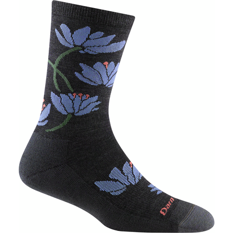 Darn Tough Womens Lilies Crew Lightweight Lifestyle Socks  -  Small / Charcoal