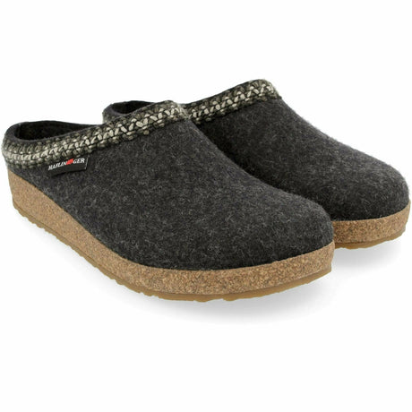 Haflinger Zig Zag Grizzly Wool Clogs  -  42 / Charcoal/Graphite