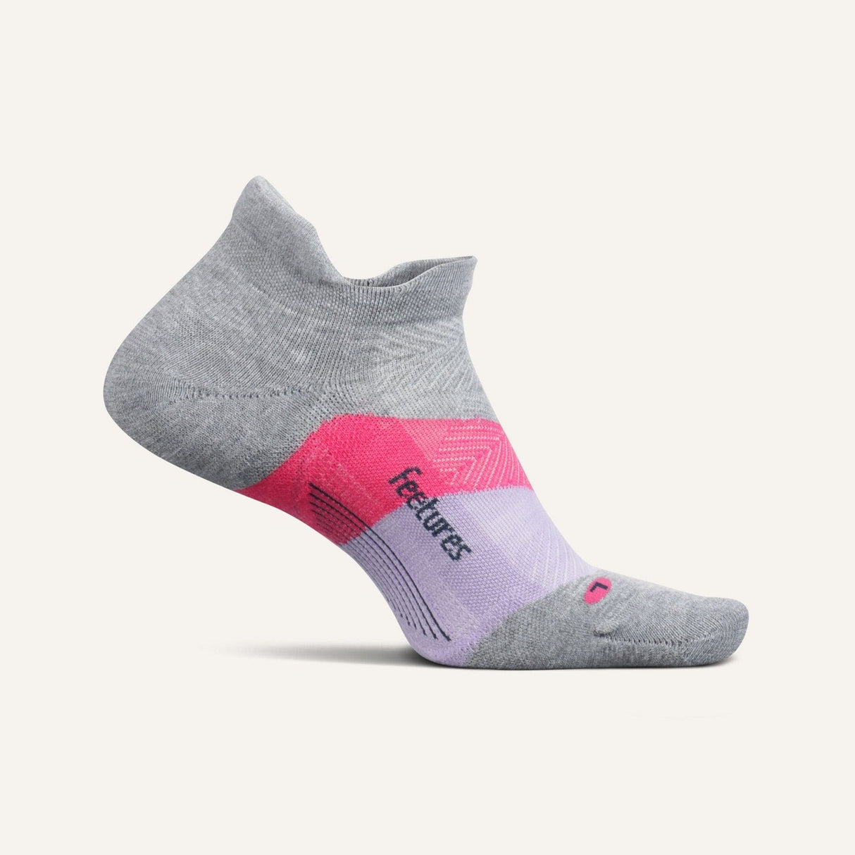 Feetures Elite Max Cushion No Show Tab Socks  -  Small / Gradual Gray