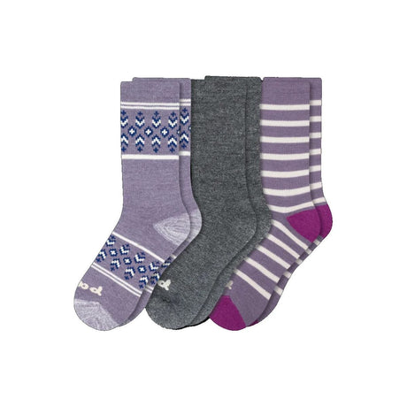 Pacas Womens Alpaca Crew 3-Pack Socks  -  Small/Medium / Lavender/Charcoal