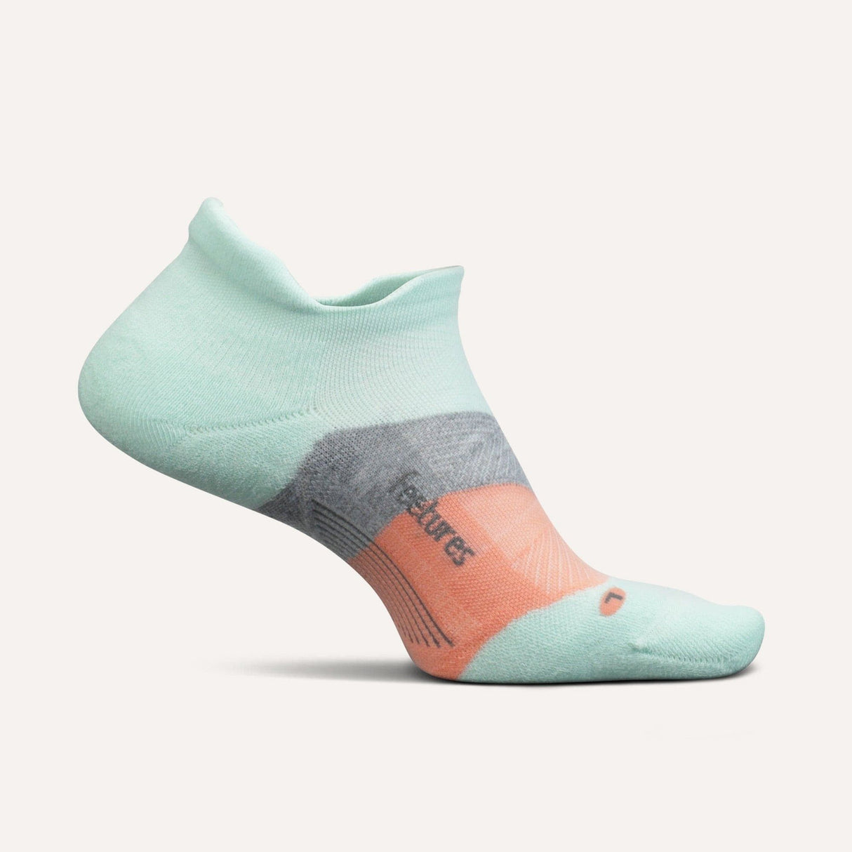 Feetures Elite Max Cushion No Show Tab Socks  -  Small / Move Aside Mint