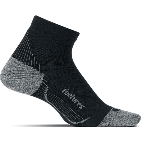 Feetures Plantar Fasciitis Relief Light Cushion Quarter Socks  -  Small / Black