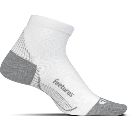 Feetures Plantar Fasciitis Relief Light Cushion Quarter Socks  -  Small / White