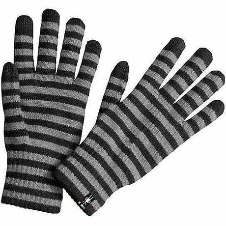 Smartwool Striped Liner Gloves  -  X-Small / Black