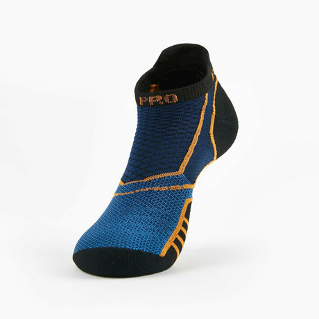 Thorlo Experia PROLITE Ultra-Light Cushion No Show Tab with Rocket Grip Socks  -  Small / Blue/Orange